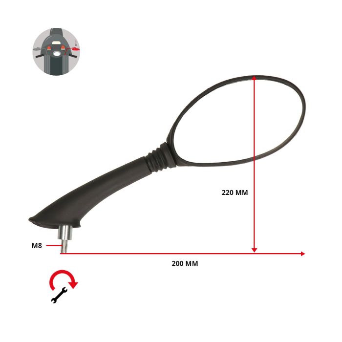 Rétroviseur droit Piaggio Original Fly CM027005 - vue 2