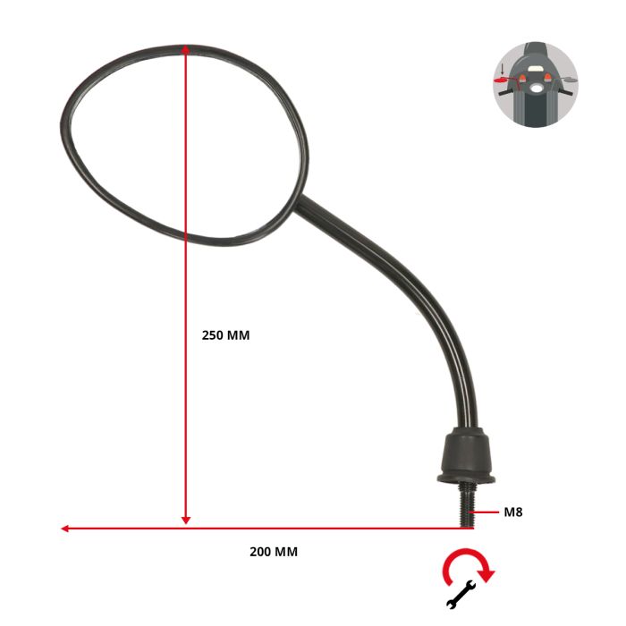 Rétroviseur Piaggio Original gauche Zip 2000 / Zip 2000 SP CM063901 - vue 5