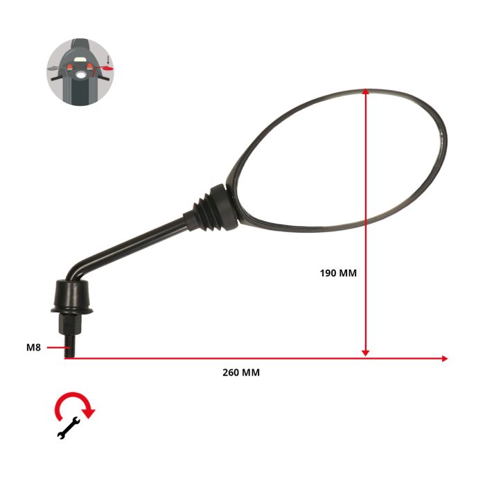 Rétroviseur Piaggio original euro-4/5 droit zip 4t cm180202 - vue 5
