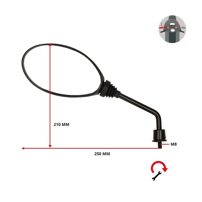 Rétroviseur Piaggio Original gauche Euro 4/5 Zip 4T CM180201 - vue 3