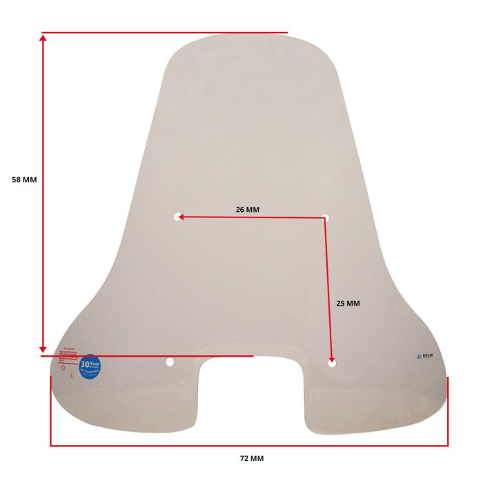 Pare-brise Regia avec kit de montage élevé clair Vespa S - vue 5