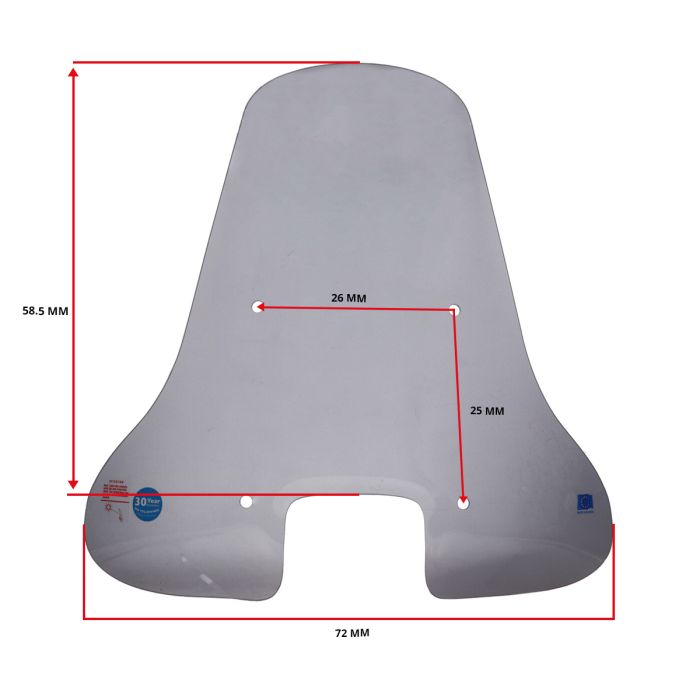 Pare-brise Regia 75 cm fumée avec kit de montage élevé Vespa S - vue 4