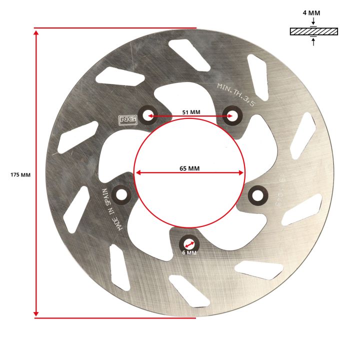 Disque de frein arrière 175 mm Formula Italjet - vue 2