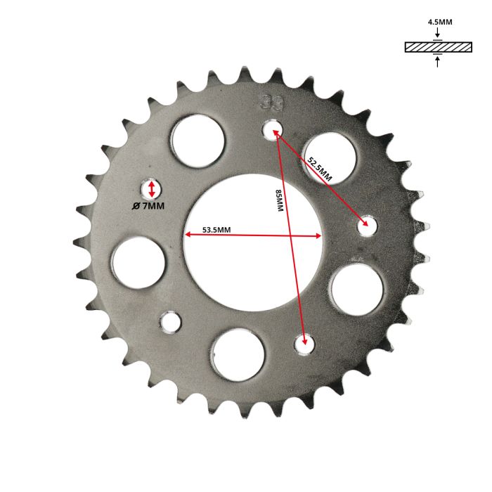 Couronne DMP 33 dents 3/16 Kreidler - vue 4