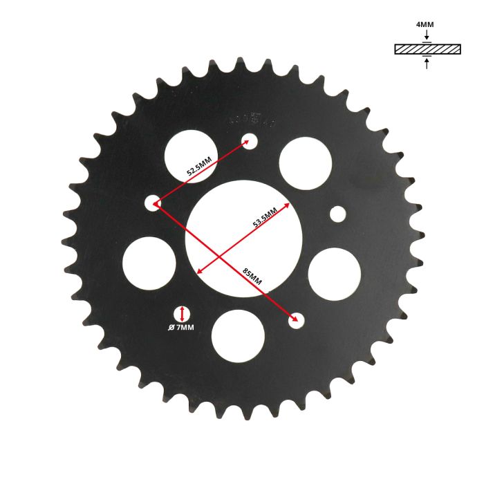 Couronne Esjot 40 dents 3/16 Kreidler 20-0439-40 - vue 4