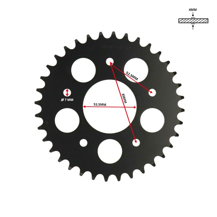 Couronne Esjot 36t 1/4 kreidler 20-0438-36 - vue 3
