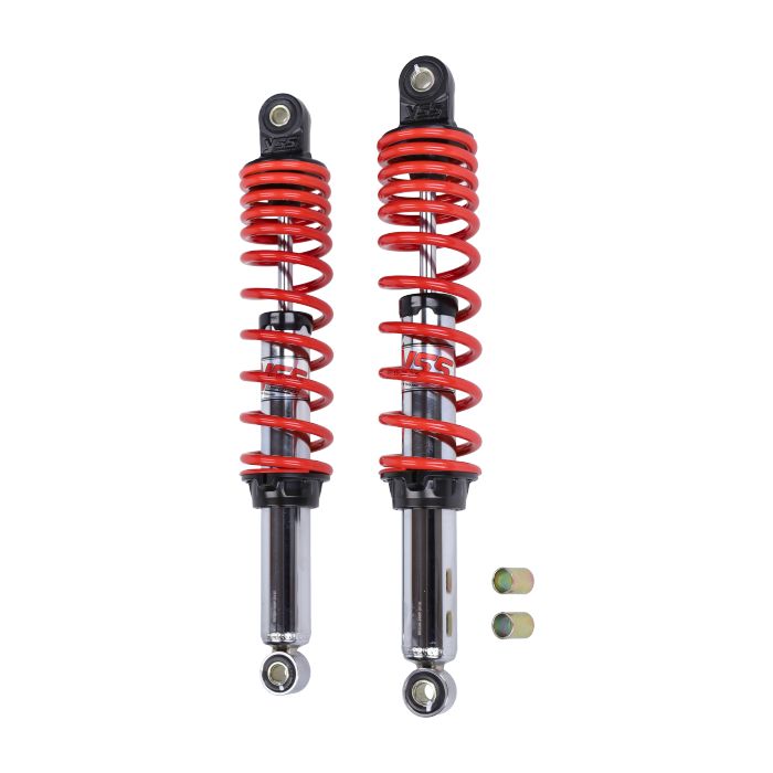 Jeu d'amortisseurs YSS 360mm chrome/rouge Simson Kreidler RD220-360P-03-15P - vue 2