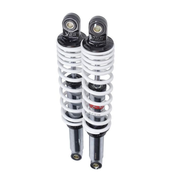 Jeu d'amortisseurs YSS 360 mm chrome/blanc Simson Kreidler RD220-360-03-12P - vue 2