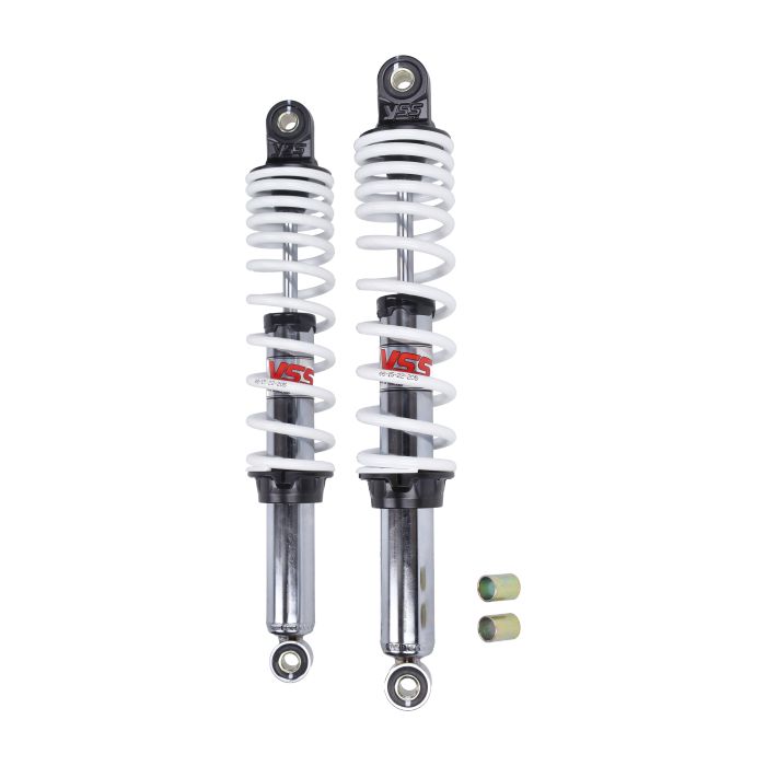 Jeu d'amortisseurs YSS 360 mm chrome/blanc Simson Kreidler RD220-360-03-12P - vue 3