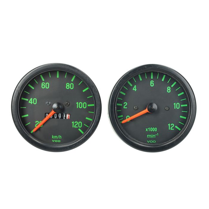Compteur kilométrique et jeu de tachymètres noir/vert Kreidler - vue 3