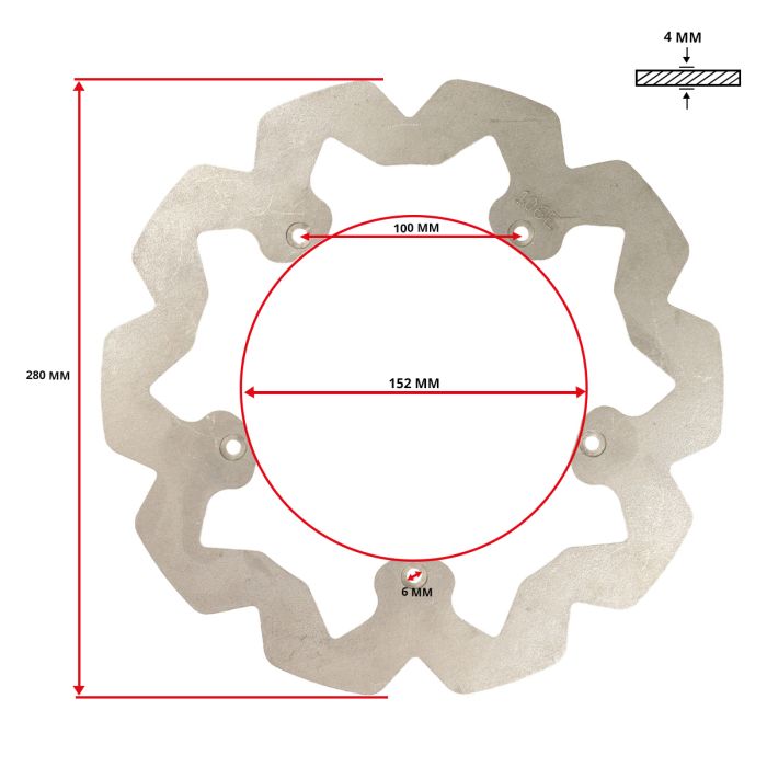 Disque de frein DMP vague 280 mm TZR/RS - vue 2