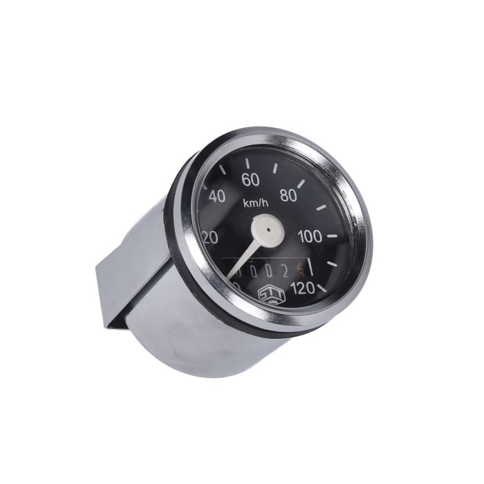 Compteur kilométrique Schmitt 120km/h 48mm noir/chrome camino, hercules, maxi, Tomos, zundapp stt43895 - vue 3