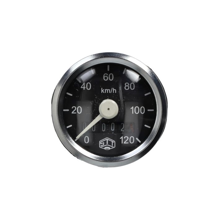 Compteur kilométrique Schmitt 120km/h 48mm noir/chrome camino, hercules, maxi, Tomos, zundapp stt43895 - vue 4