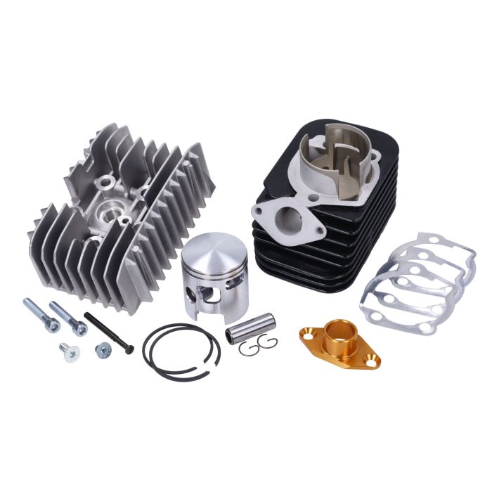Cylindre Pinasco + culasse piquet 12 + Head 70cc 46mm Piston pin 12mm evoten booster 46mm citta, vespa, ciao, si 26028505 - vue 7