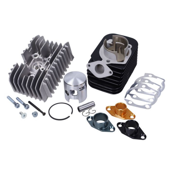 Cylindre Pinasco 70cc 46mm + culasse Piquet 12 + tête complète axe piston 12mm Evoten Full big bore - vue 6