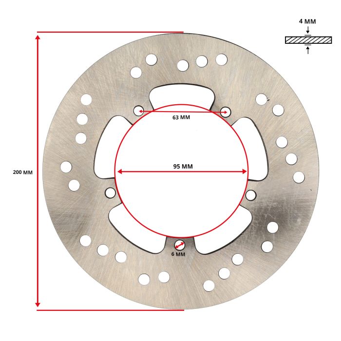 Disque de frein DMP pour 200mm et2-et4, fly, lxv, Primavera, sprint, vespa lx, vespa S, zip sp, zip2000sp - vue 4