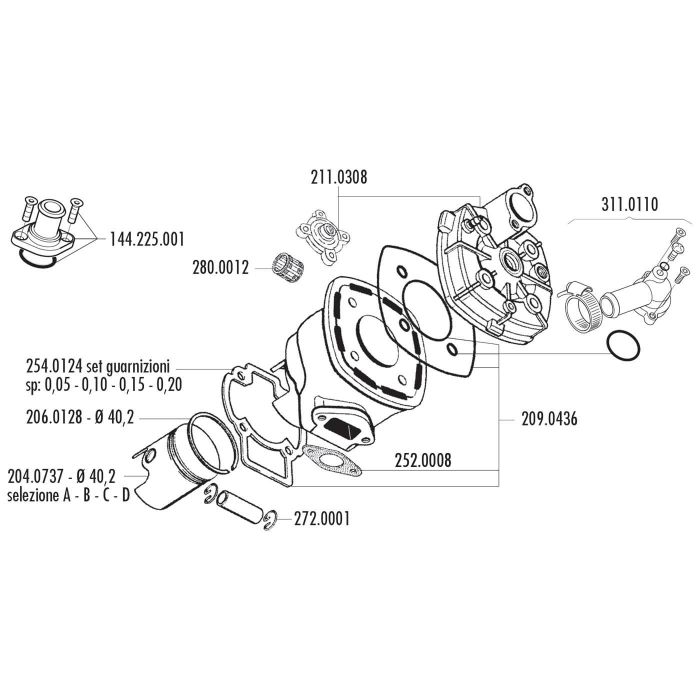 Joint de culasse Polini Evo 40,2 mm Piaggio LC