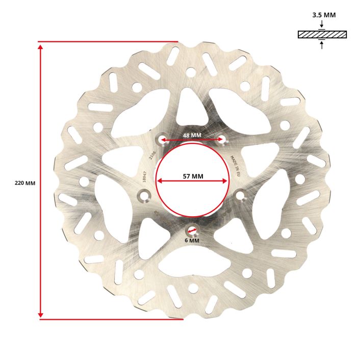 Disque de frein Malossi 220 mm nrg extreme, nrg power dd lc, Runner 180cc, Runner 200cc vxr, sportcity one 6218946 - vue 3
