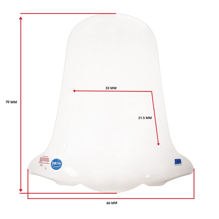 Pare-brise Regia avec kit de montage élevé clair Piaggio 1 - vue 3