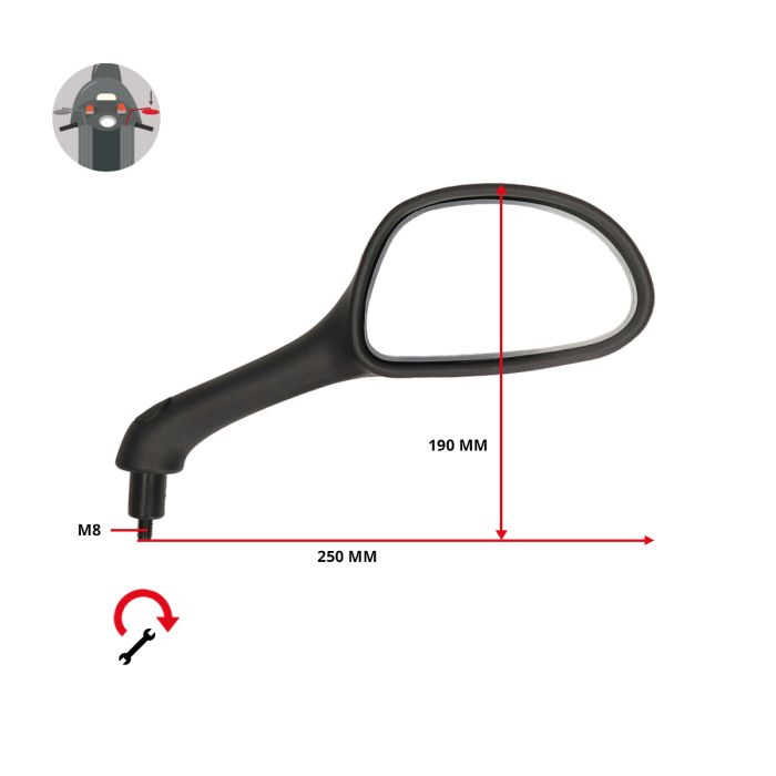 Rétroviseur Piaggio Original droit Runner Zip 4T CM068002 - vue 3