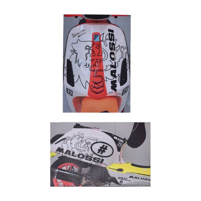 Kit décoration Malossi ensemble de trophées noir Primavera, Sprint 125 4T, Sprint 150 4T
