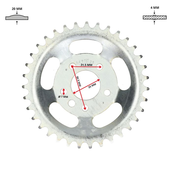 Couronne Esjot 35t puch DS50 20-0647-35 - vue 3