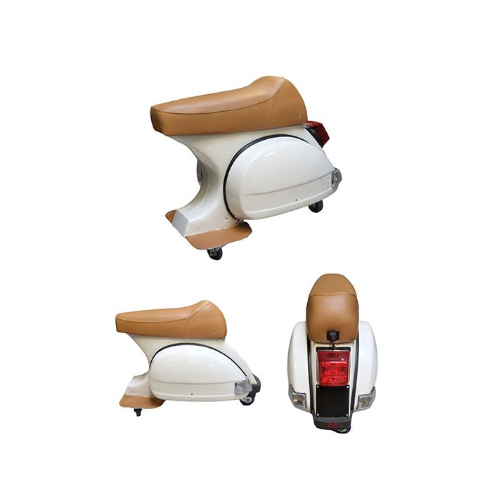 Tabouret vespa PK50 blanc/brun