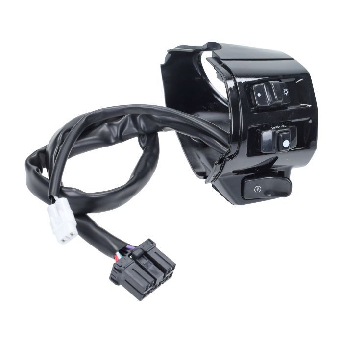 Commodo avec faisceau de câbles droit noir brillant sprint 125 4t, primavera 125 4t