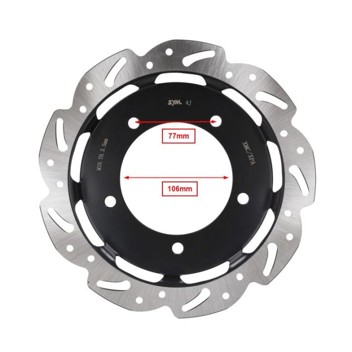 Disque de frein Sym original euro-4/5 pour jet 14, jet-14 125, symphony, Symphony St, symphony st 125 45121-xmc-000 - vue 3