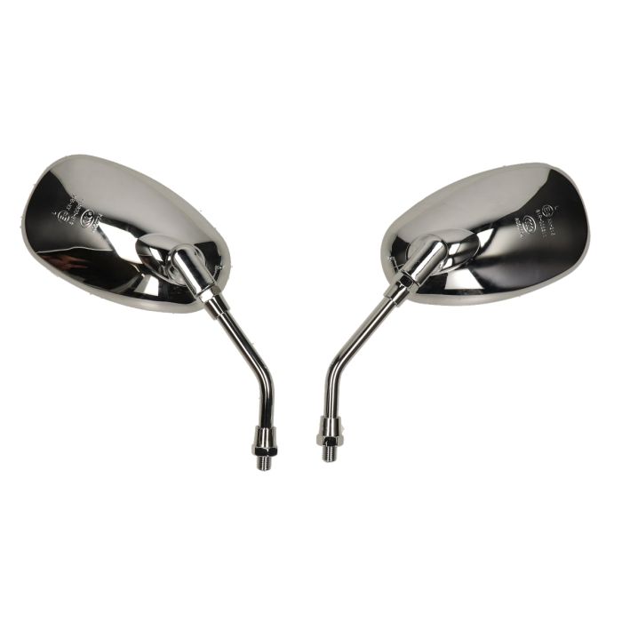 Paire de rétroviseurs ovales chrome L+R Retro/Torino 160100000BZ - vue 2