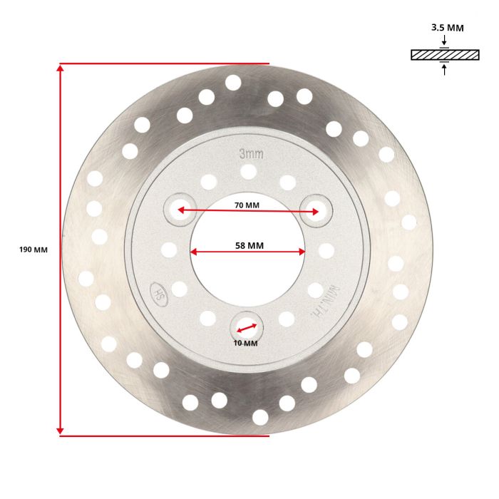 Disque de frein Benzhou original pour 190mm chine lx/napoli, chine retro/torino, china vespa S, sco china 4t 40200001bz - vue 5