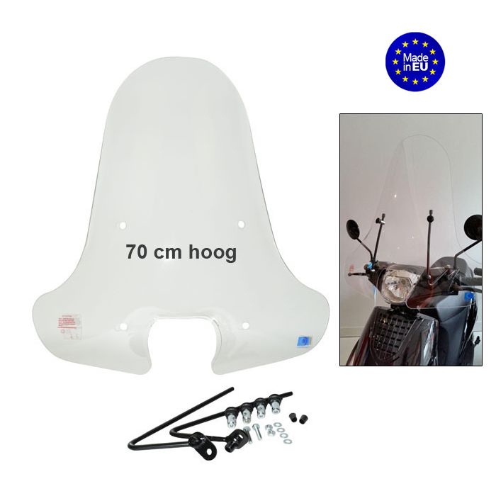 Pare-brise Regia modèle Zip Chine AGA 70 cm clair avec kit de montage - vue 2