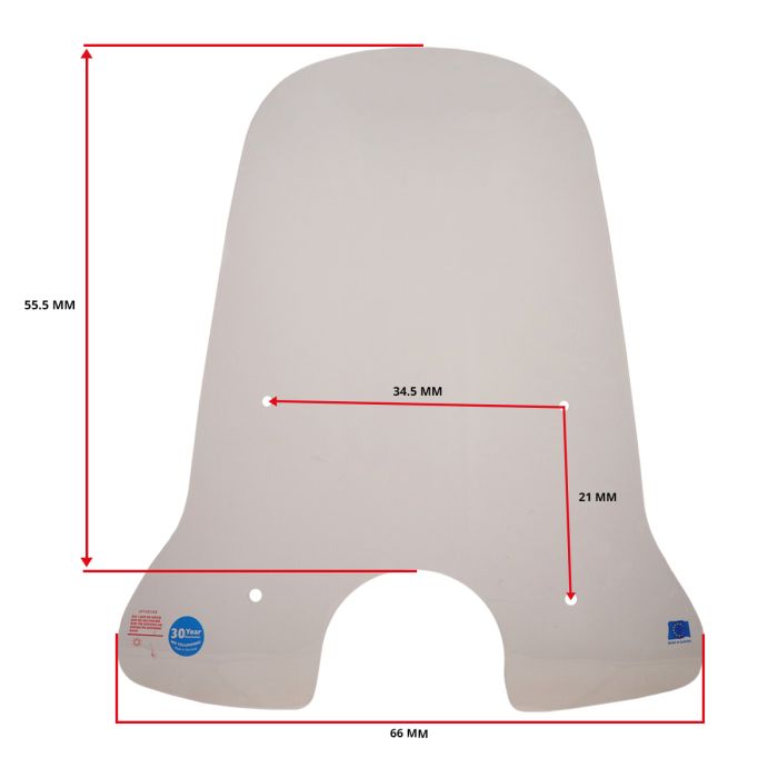 Pare-brise Regia avec kit de montage élevé GTS Bravo/Iva Ibiza/Razzo Lucca 72 cm clair - vue 4