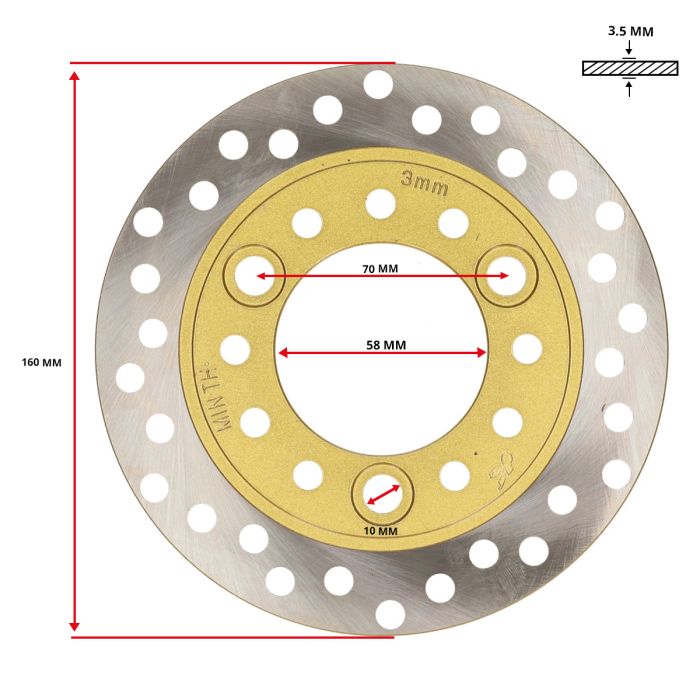 Disque de frein DMP acier inoxydable 160 mm Mio, SFX, Sym DD 2T - vue 4