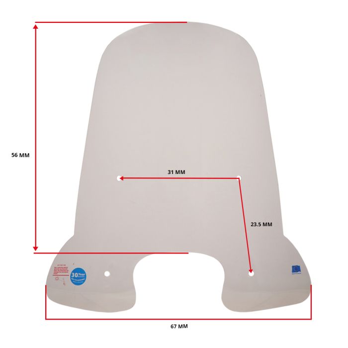 Pare-brise Regia clair jet avec kit de montage élevé - vue 5