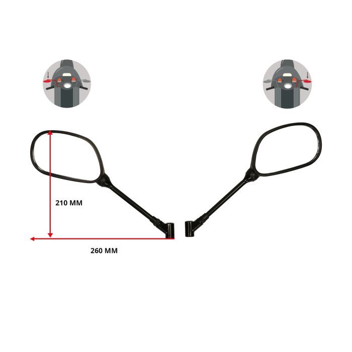 Paire de rétroviseurs DMP noir pour Kisbee, New Vivacity, Symphony - vue 5
