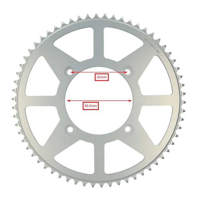 Couronne Esjot 420-1/4 aluminium 62 dents Beta RR50 - vue 3