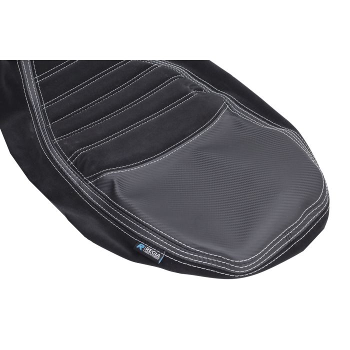 Housse de selle Regia bande Alcantara Sport Vespa noir/blanc GTS 125cc/250cc/300 Euro 4 - vue 2
