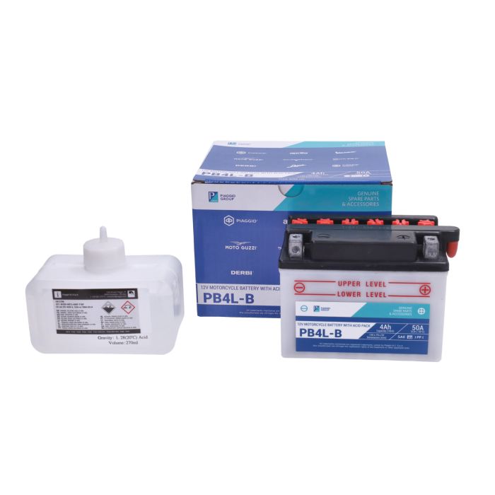 Batterie Piaggio original pb4l-b 12v 4 ampères sco piaggio 2t 1l004079 - vue 4