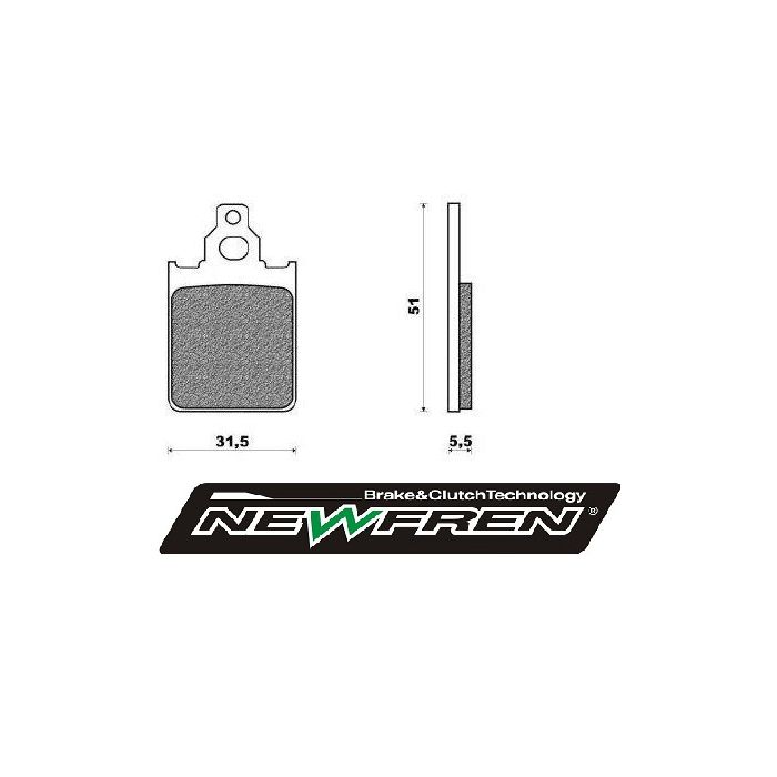 Plaquette de frein Newfren étrier CNC Zip 2000 PX 125cc Formula Quarz Skipper FD0194 - vue 2