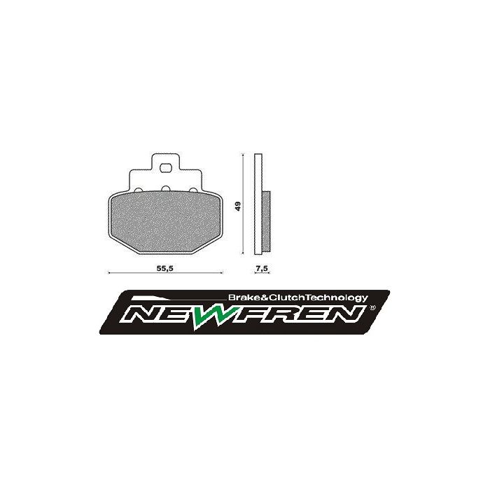 Plaquette de frein Newfren derrière dna 180cc, gts 125cc, gts all mod., gts super 300cc, gtv, Runner 180cc, Runner 200cc vxr fd0298