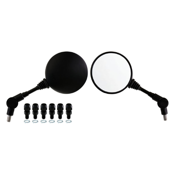 RMS Paire de rétroviseurs arrondis universels pliables avec adaptateurs M8 et M10
