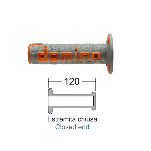 DOMINO Poignées Offroad gris/orange - vue 2