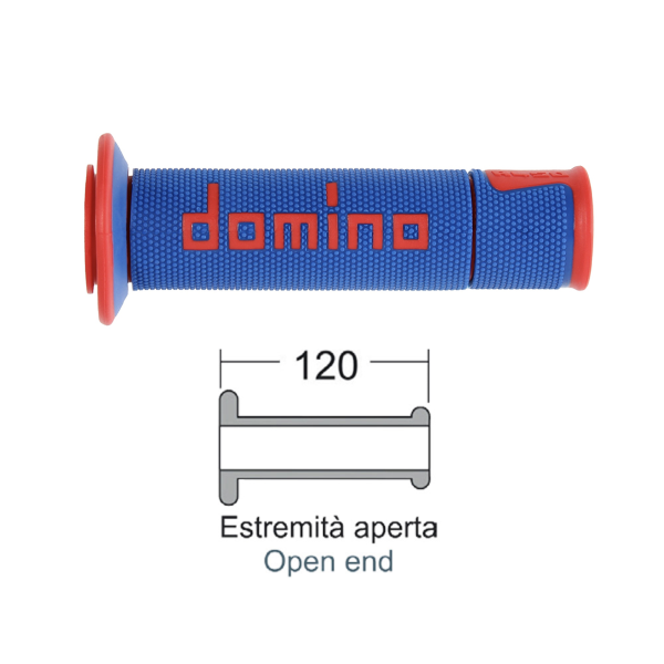 DOMINO Poignées Road-Racing bleu/rouge - vue 3