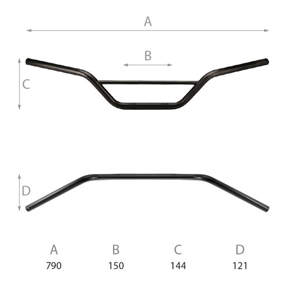 Guidon Domino Offroad L 790 mm