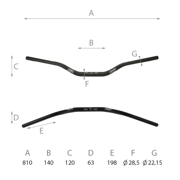 Guidon Domino Offroad L 810 mm