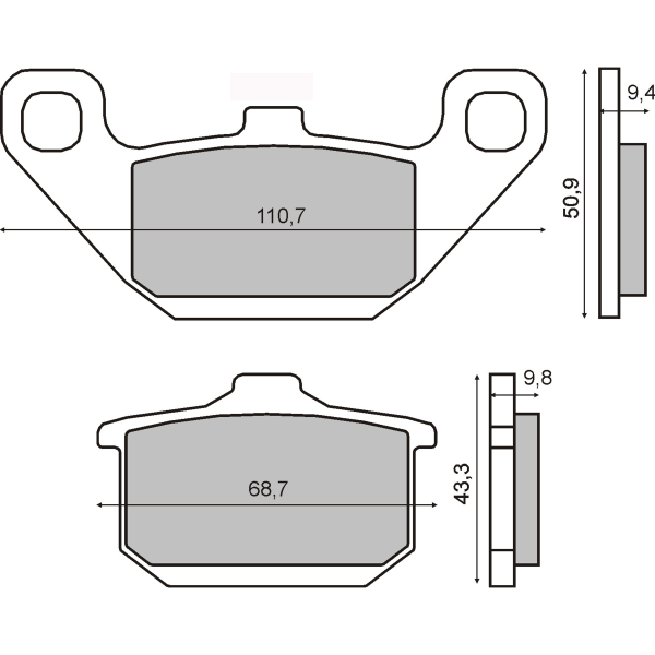 Plaquettes de frein frittées Sinter-Tech RMS Kawasaki EL 250