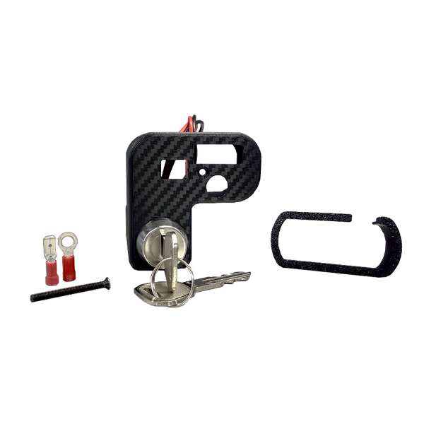 Couvercle du commutateur d'éclairage carbone EVOK Iron Switch Vespa 50-90-125 avec interrupteur à clé