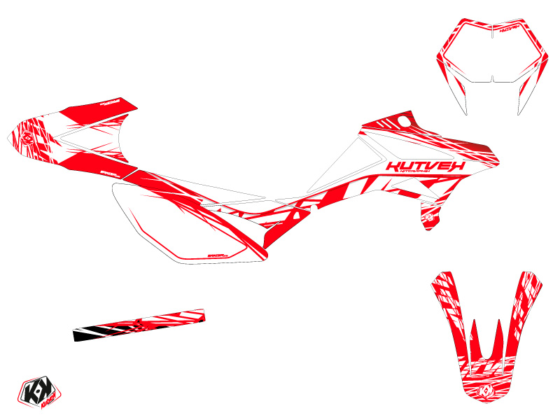 Kit Déco 50cc Eraser Beta RR 50 Motard Blanc Rouge KUTVEK - vue 2