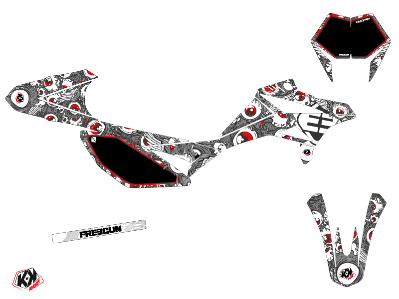 Kit Décoration 50 cc Freegun Eyed Beta RR 50 Motard Gris Rouge KUTVEK - vue 2